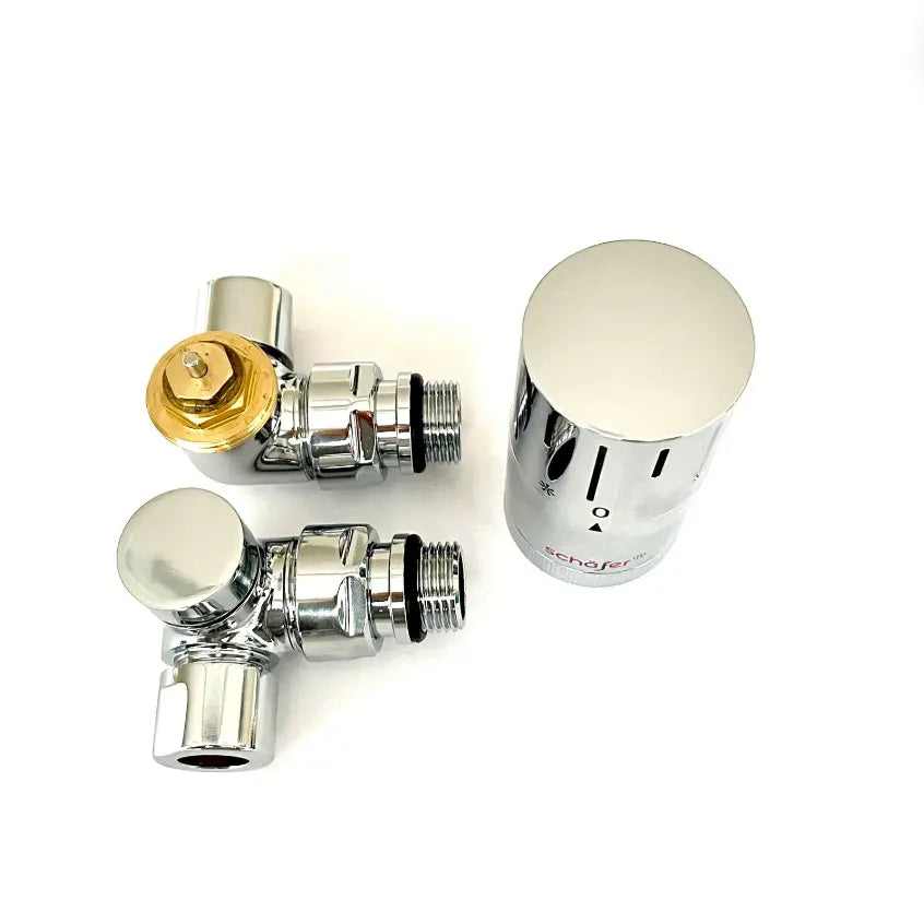 Thermostatventil Set Heizkörper Eck Rücklauftemperaturbegrenzer 1/2 Chrom Heizshop24